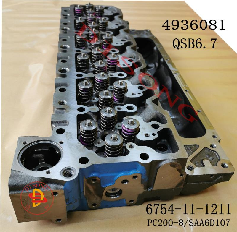 6754-11-1211 Cylinder Head KOMATSU Engine SAA6D107 Motor silindir Kapağı İş Makinası Yedek Parça