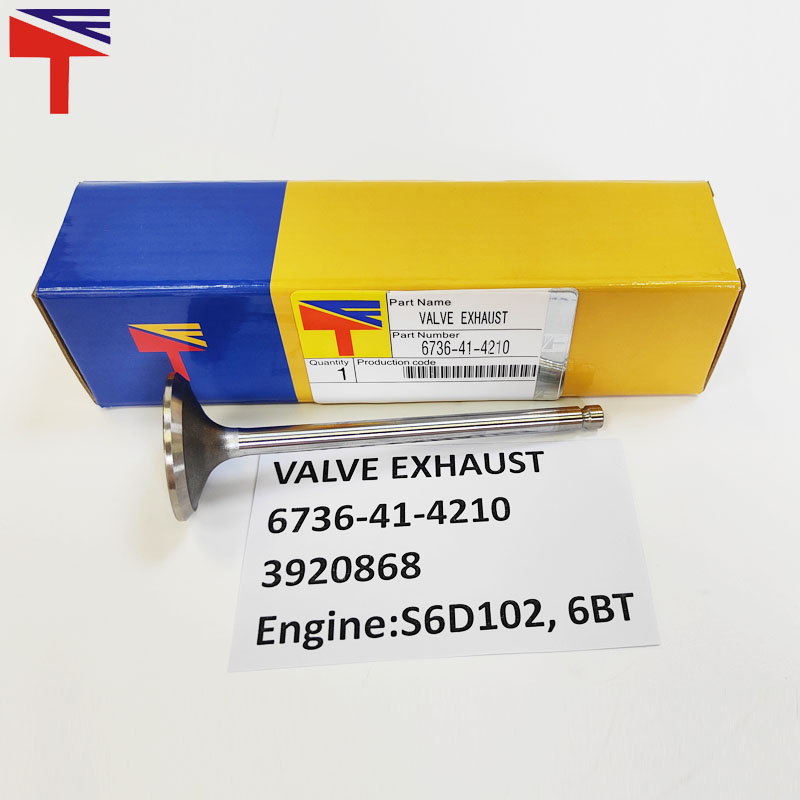 6736-41-4210 Exhaust Valve S6D102E KOMATSU Motor Eksoz Supap İş Makinası Yedek Parça