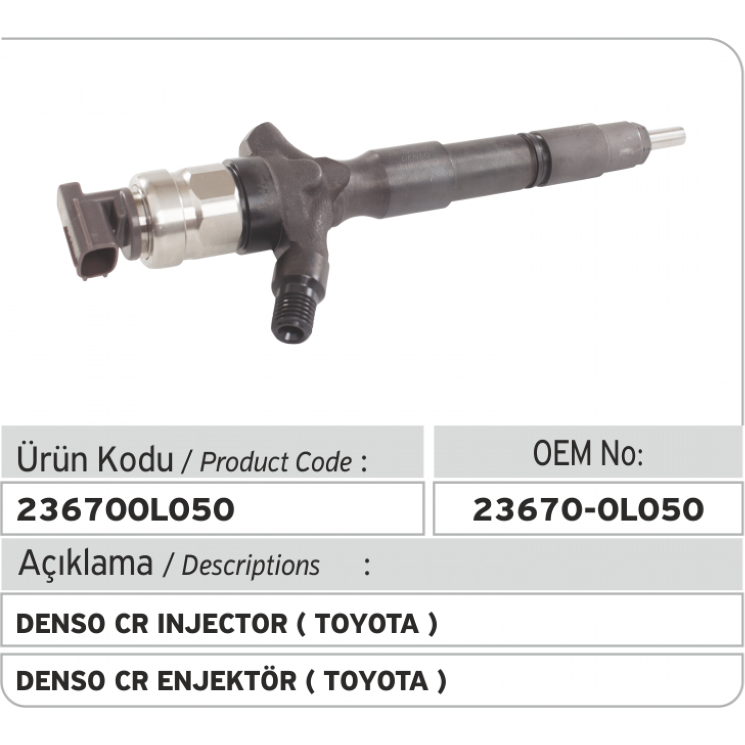 095000-00801 Injector DENSO Enjektör İş Makinası Yedek Parça