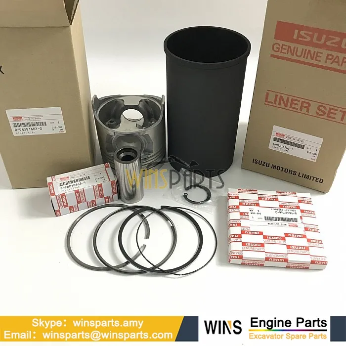 1-87812986-1 Piston + Segman + Gömlek Seti ISUZU 6HK1 Engine Liner Set 1878129861 İş Makinası Yedek Parça