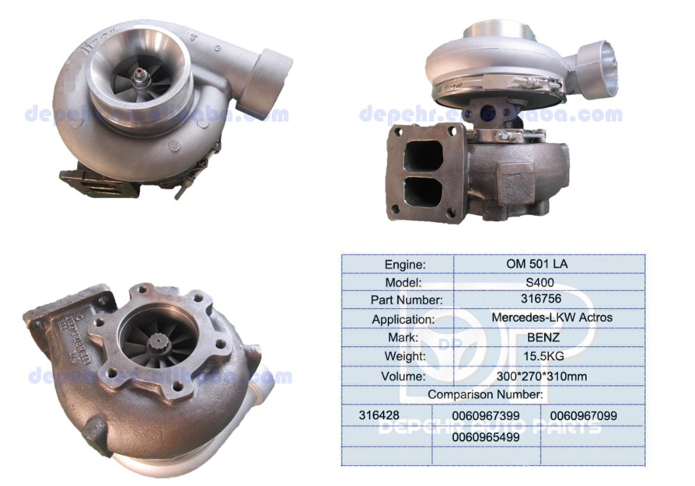 0060967399 Turbocharger MERCEDES ACTROS Motor Turbosu İş Makinası Yedek Parça