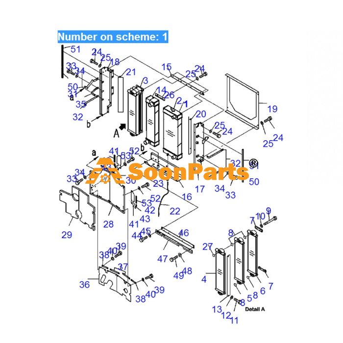 419-03-31113 Su Radyatörü KOMATSU WA320-5 İş Makinası Yedek Parça