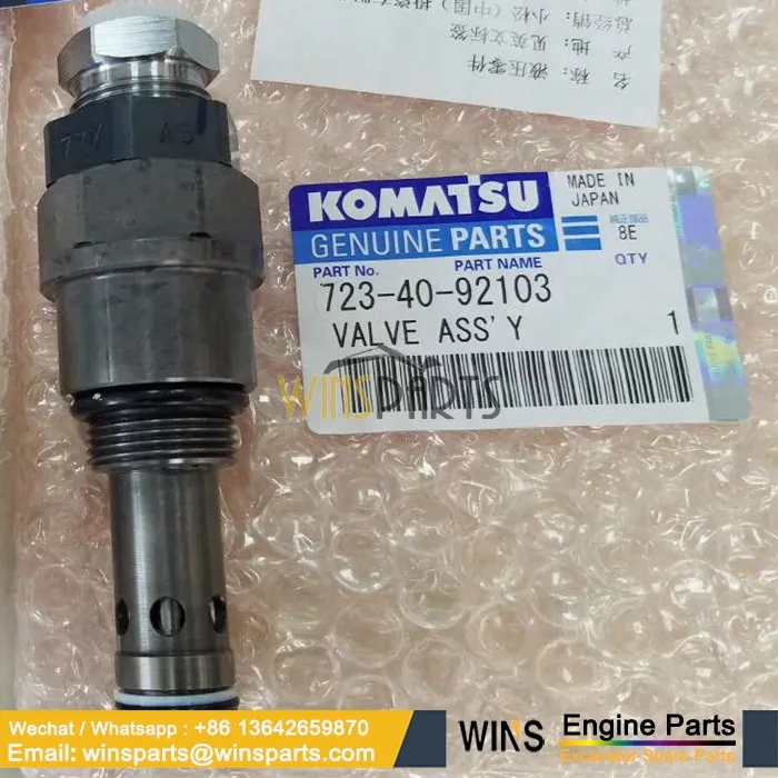 723-40-92103 Relif valf ana kumanda valfi KOMATSU Valve assy relief İş Makinası Yedek Parça