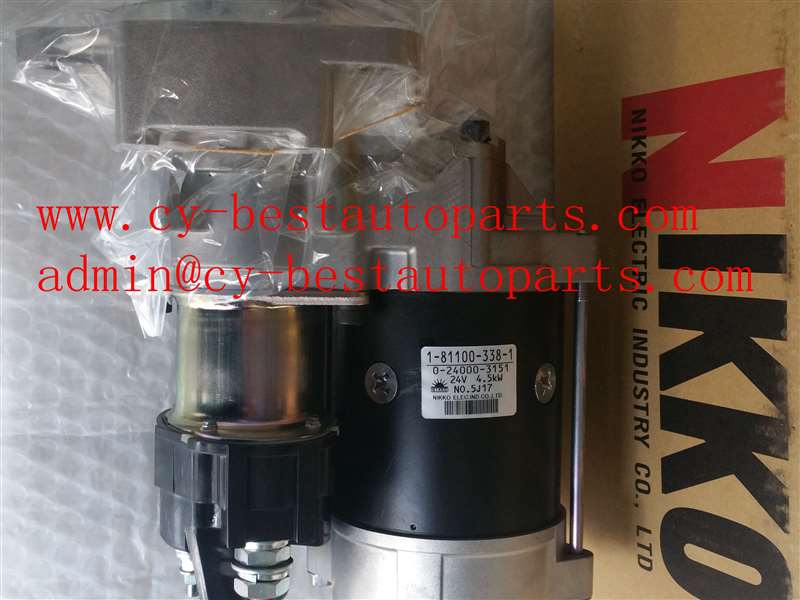 1-81100-401-3 Marş Dinamosu NIKKO 24v 4,5Kw JCB220 ISUZU 6BG1 Motor 0-24000-3261 İş Makinası Yedek Parça