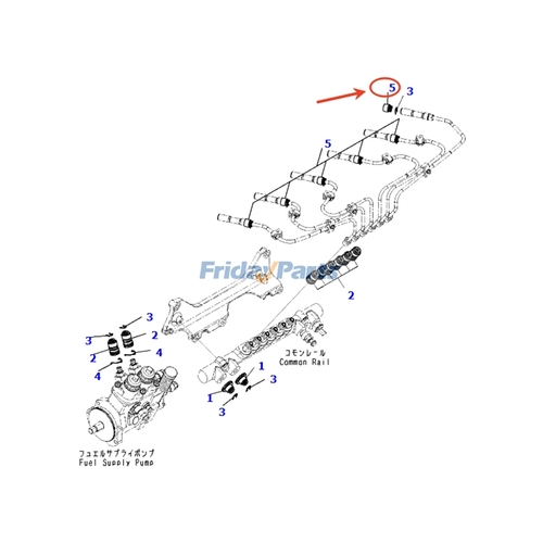 6745-71-9710 Cover Injection Tube, Rail Borusu Komple SAA6D114E Komatsu Motor İş Makinası Yedek Parça