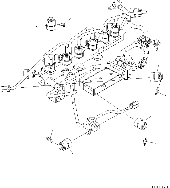 6754-71-9710 Cover Injection Tube, Rail Borusu Komple Komatsu Motor İş Makinası Yedek Parça