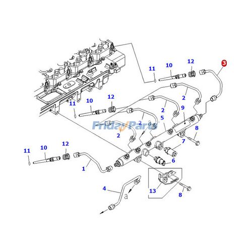 6745-71-4140 Tube Injection, Enjektör Borusu SAA6D114E Komatsu Motor İş Makinası Yedek Parça