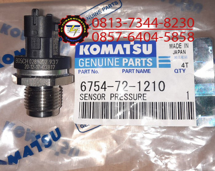 6754-72-1210 Sensor Pressure, Rail Basınç Müşürü SAA6D114E Komatsu Motor İş Makinası Yedek Parça