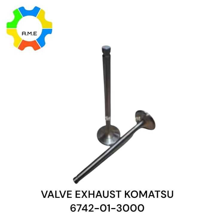 6742-01-3000 Eksoz Supap SA6D114 Komatsu Motor İş Makinası Yedek Parça